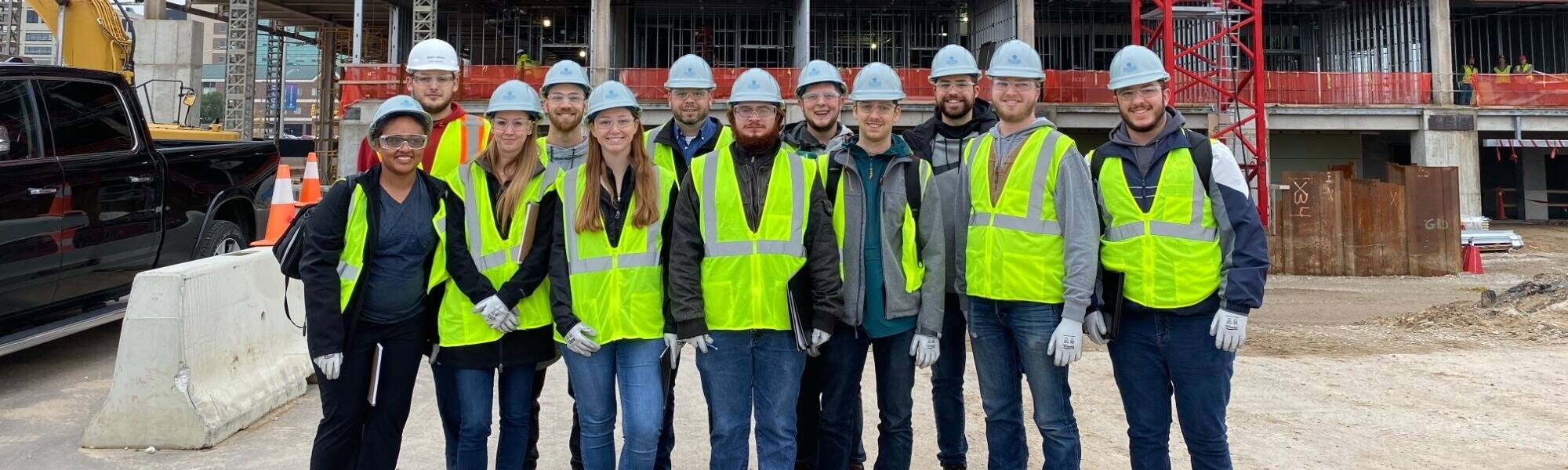 OSH students at a construction site